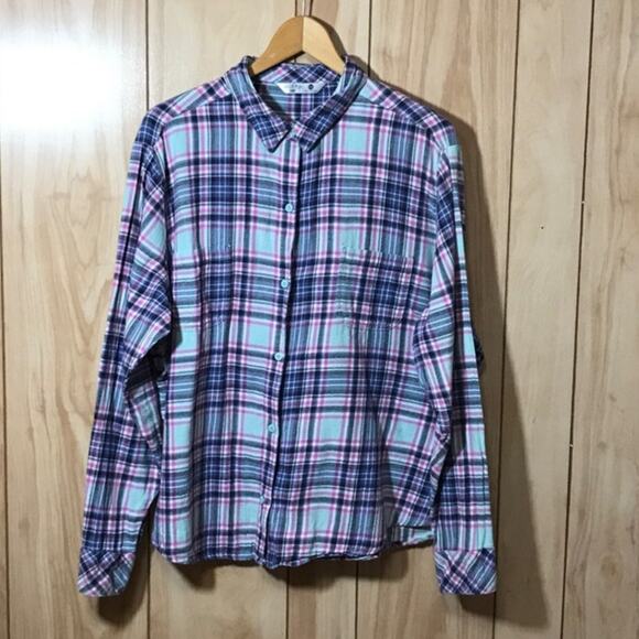 Riders by Lee Plaid Collared Long Sleeve Flannel Top XXL - Picture 1 of 5